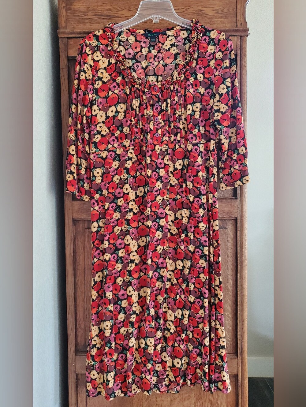 Boden Rosalind Midi Dress Multi Ditsy Floral Pintuck US 14R Like New